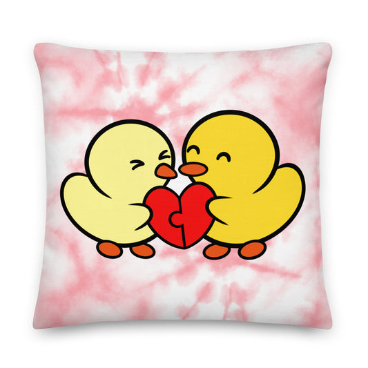 Duckie and Duck Heart Puzzle - Premium Pillow