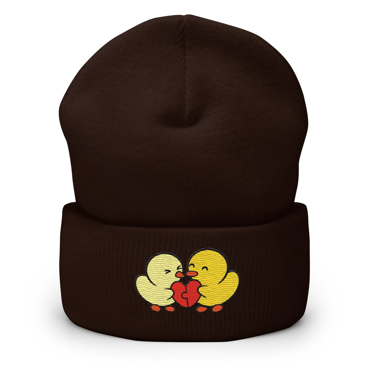 Duckie and Duck Heart Puzzle - Cuffed Beanie