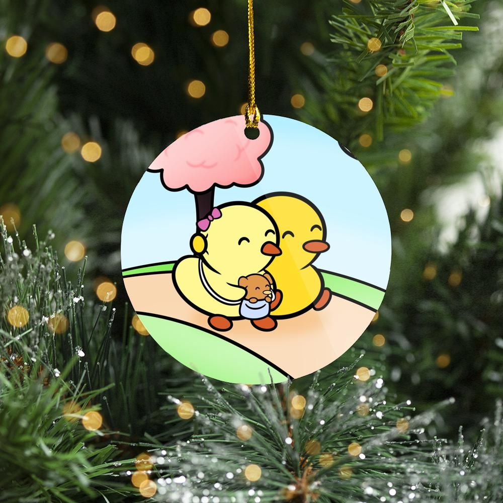 Duckie and Duck - Acrylic Circle Ornament