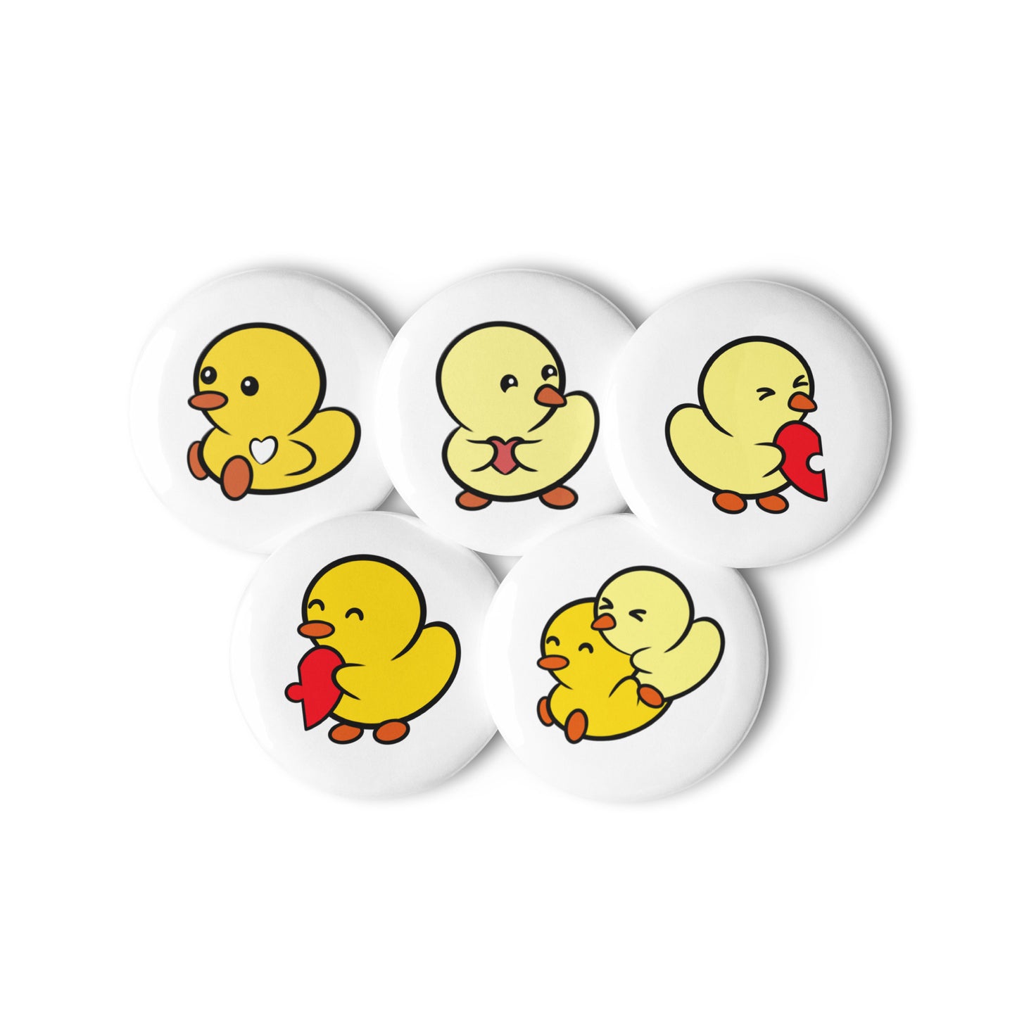Duckie and Duck Matching Set of pin buttons