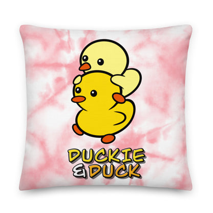 Duckie and Duck Heart Puzzle - Premium Pillow