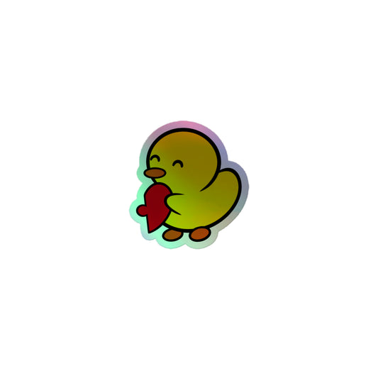 Heart Puzzle Duck - Holographic sticker