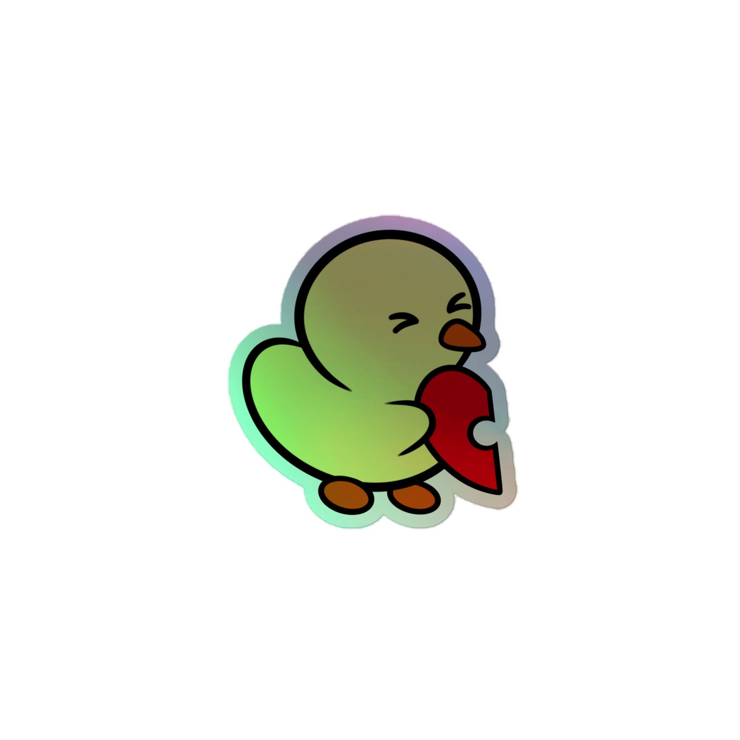 Heart Puzzle Duckie - Holographic stickers